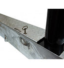 Light Slate Gray Fold Away (Coffin) Bollard Post – Black Powder-Coated Retractable Security Post with Reflective White Band | Flush-Fitting Lockable Driveway Bollard