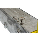 Light Slate Gray Fold Away (Coffin) Bollard Post – Black Powder-Coated Retractable Security Post with Reflective White Band | Flush-Fitting Lockable Driveway Bollard