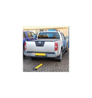 Gray Yellow Fold Down Parking Post With Ground Spigot, Integral Lock & Top Mounted Eyelet