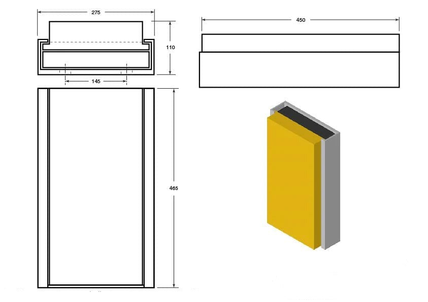 Black Rubber & Steel Dock Bumper with Fixings 465 x 275 x 110mm