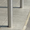 Dark Gray Plain Round Stainless Steel Security Bollard – 1000 mm Above Ground (Ø 48–204 mm)